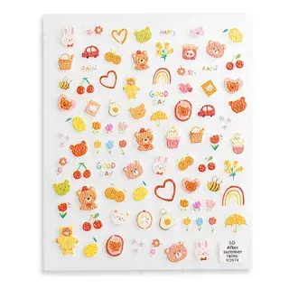 Embossed Nail Stickers Bear 1 pc