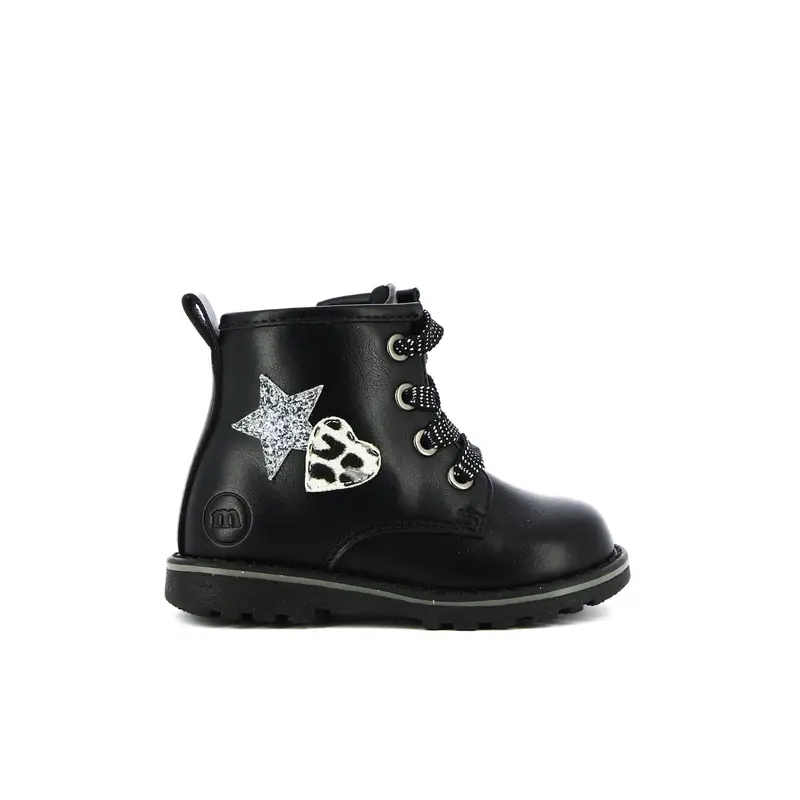 MELANIA Anfibi neri con cuoricini