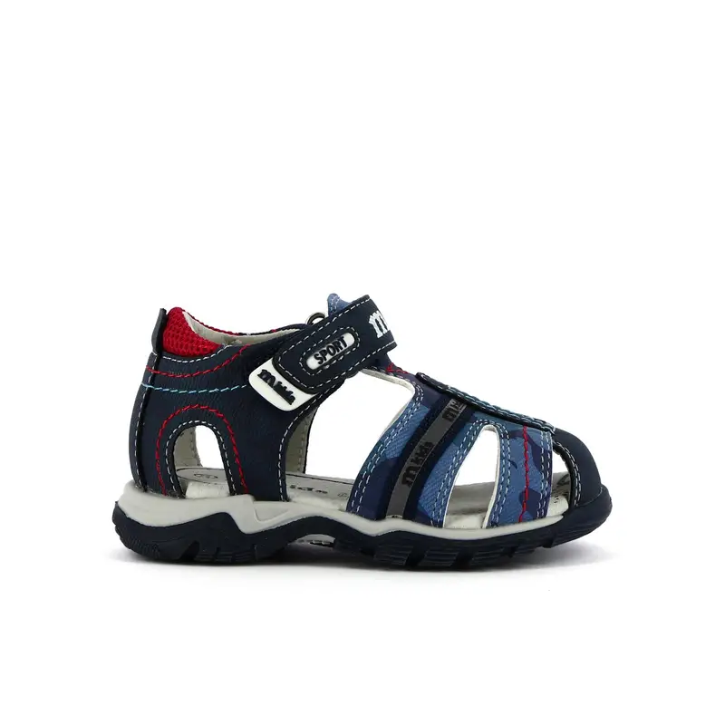 MELANIA Sandali bimbo blu con velcro e gabbietta