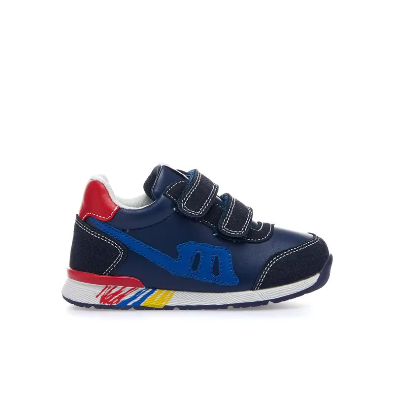 MELANIA Sneakers blu con doppio velcro e cuciture