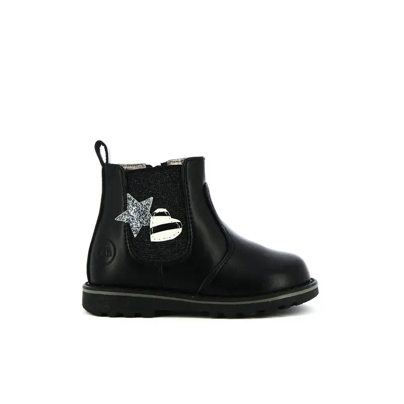 MELANIA Stivaletti neri con cuoricini