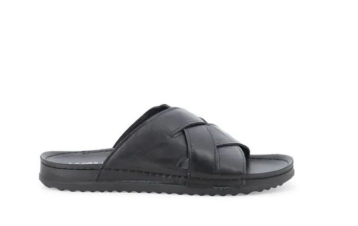 Melluso Ciabatta uomo in pelle nero u75145