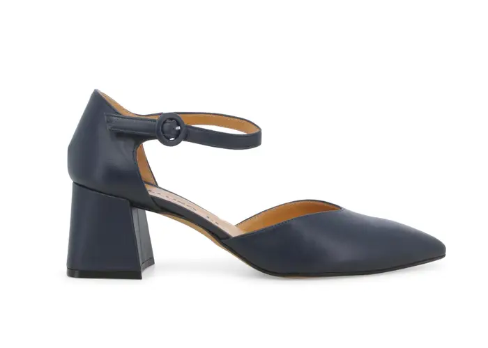 Melluso Décolleté donna con cinturino in pelle blu abyss v308q