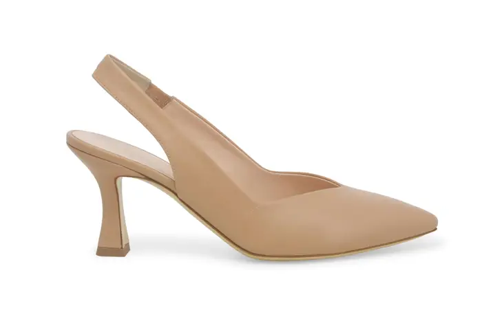 Décolleté donna slingback in pelle fondotinta d168q