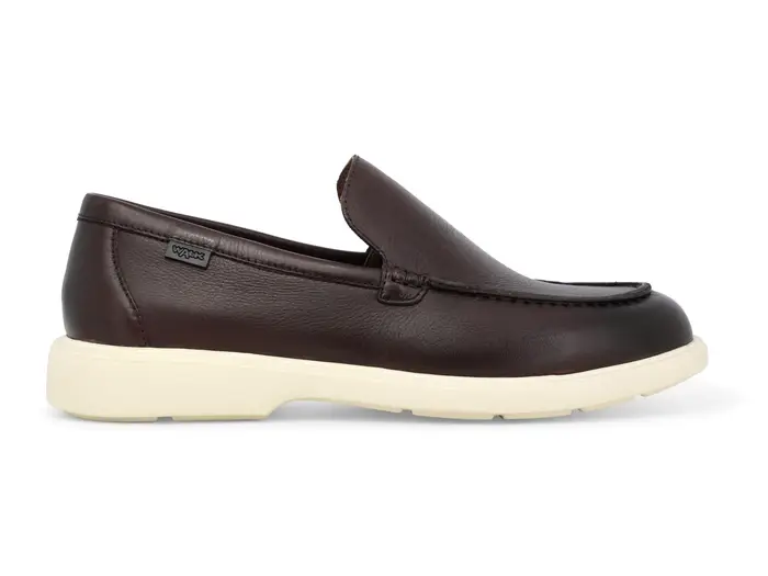 Mocassino slip-on uomo in pelle marrone martellata u55384q