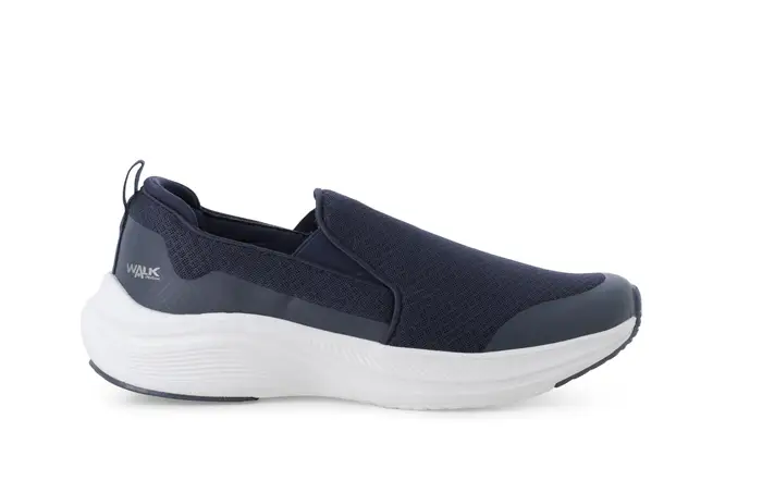 Mocassino slip-on uomo in tessuto elastico blu u93405