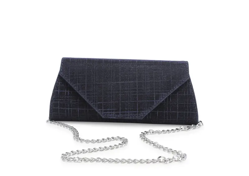 Melluso Pochette da cerimonia blu notte glitterata bj034q