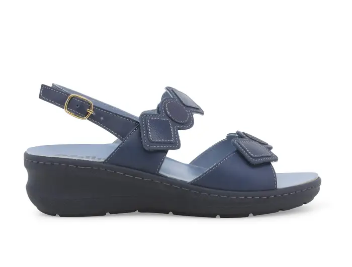 Sandalo donna comodo in similpelle blu notte k95232q