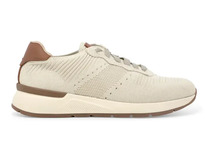 Sneaker uomo in tessuto knit beige traspirante u55379q