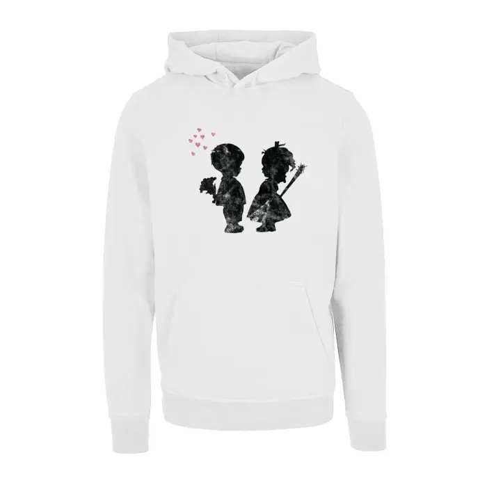 Merchcode Felpa con cappuccio Girl with a stick Blanc