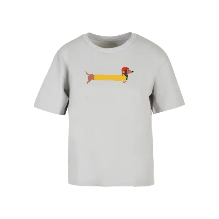 Merchcode T-shirt da donna Christmas Dog Gris