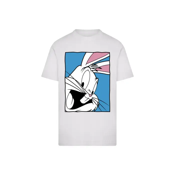 Merchcode T-shirt Looney Tunes Bugs Bunny Funny Face 2 0 Blanc