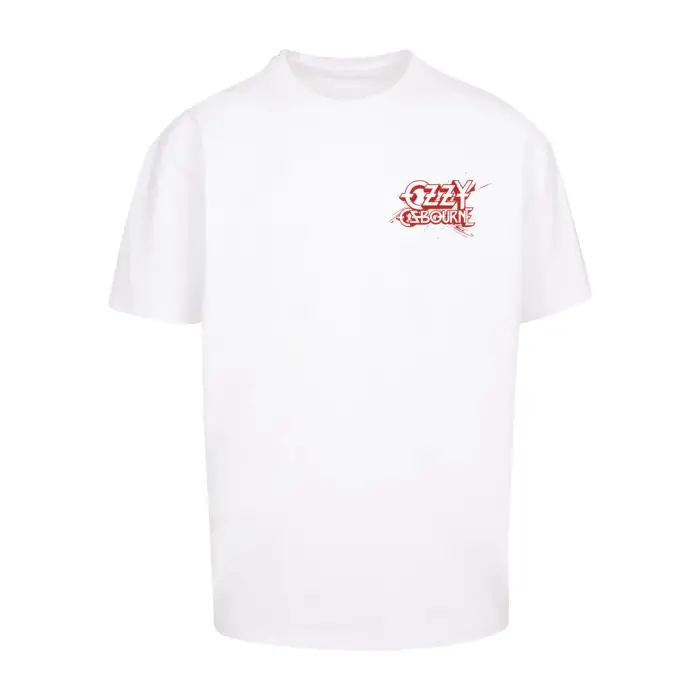 Merchcode T-shirt oversize spesso Ozzy Osbourne - Patient 9 Blanc
