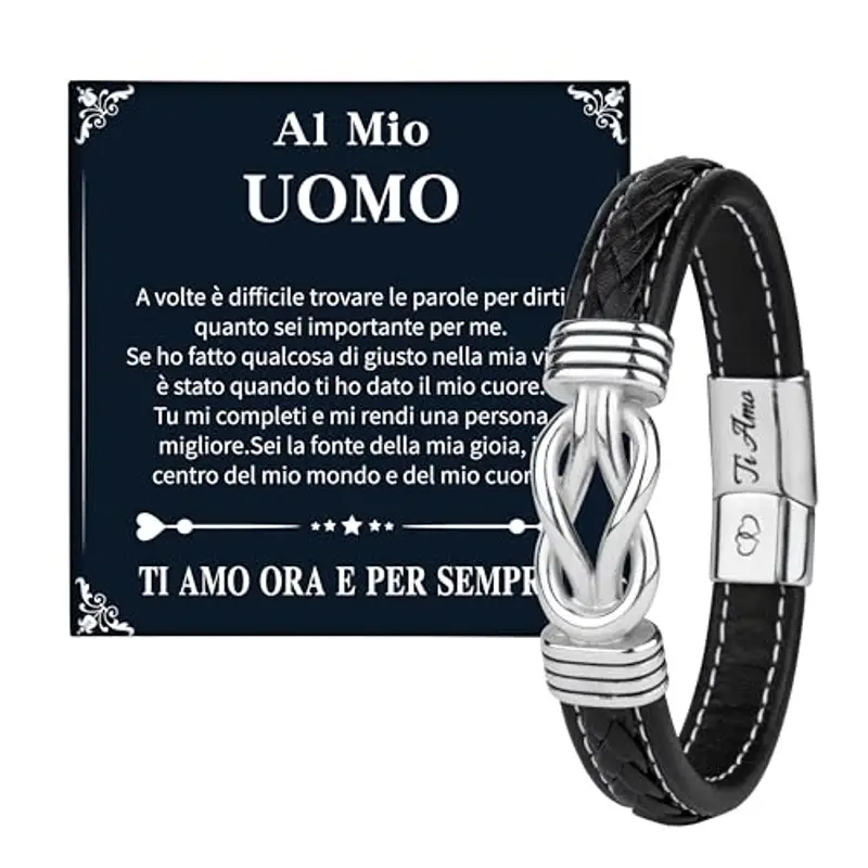 Merclix Regali Per Lui Natale Bracciale Uomo Idee Regalo Fidanzato Compleanno Amore Regalo Per Lui Regalo Marito Idee Regalo Uomo