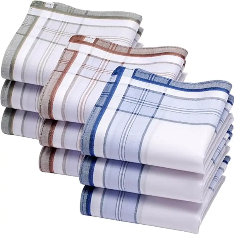 Merrysquare Fazzoletti da Uomo Henry 100% Cotone Tinto in Filo