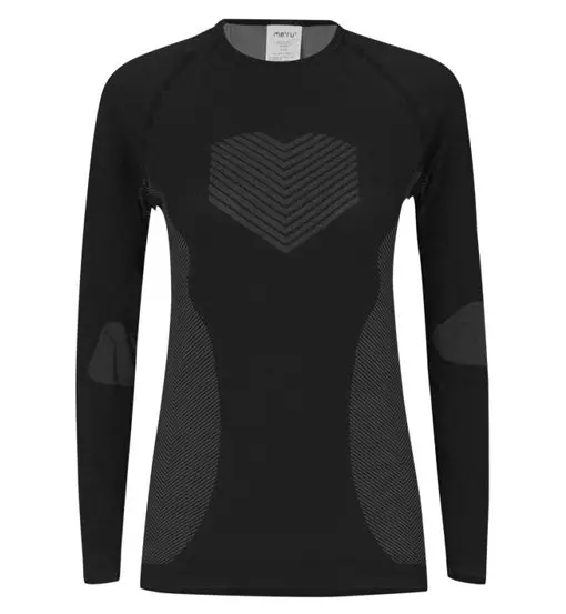 Meru Atka LS - maglietta tecnica - donna Black
