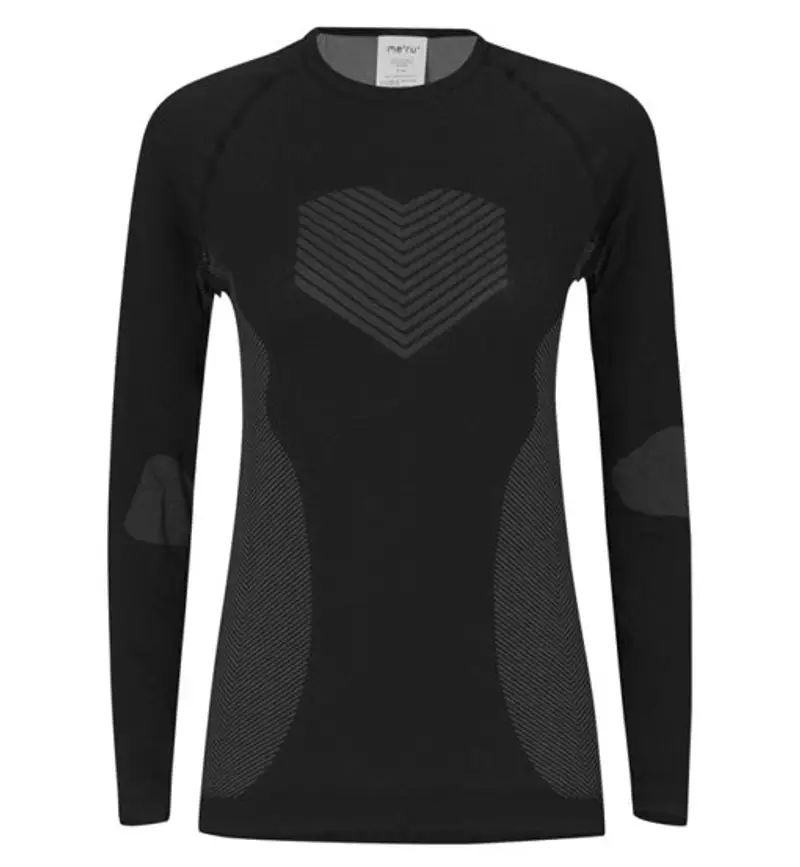 Meru Atka LS - maglietta tecnica - donna Black