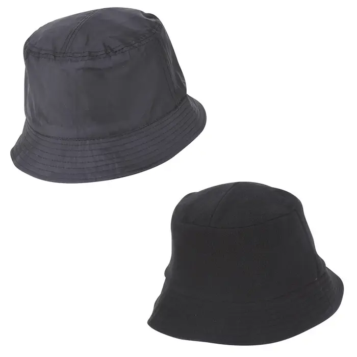 Mess Cappello pescatora reversibile cp0354 nylon pile uomo nero