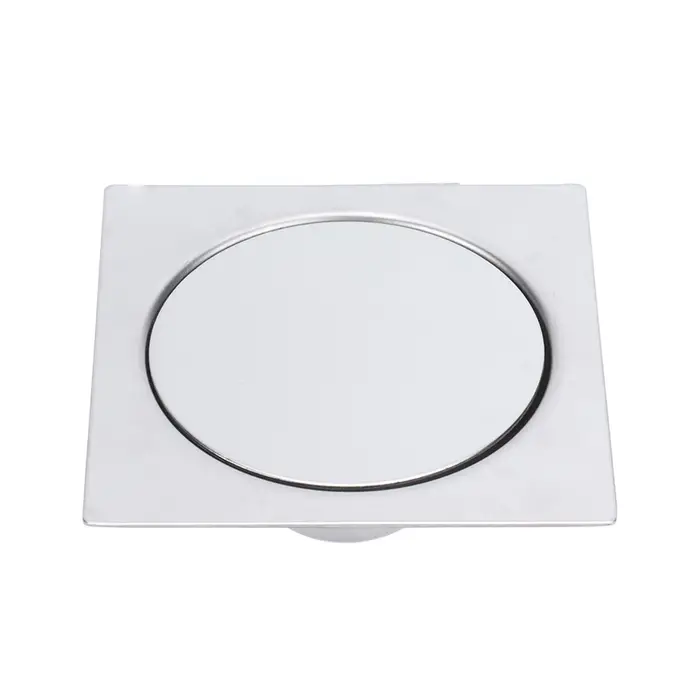 Scarico a Pavimento con Pedale Acciaio Inossidabile 10x10cm Doccia Deodorante Scarico a Pavimento a Molla per Bagno