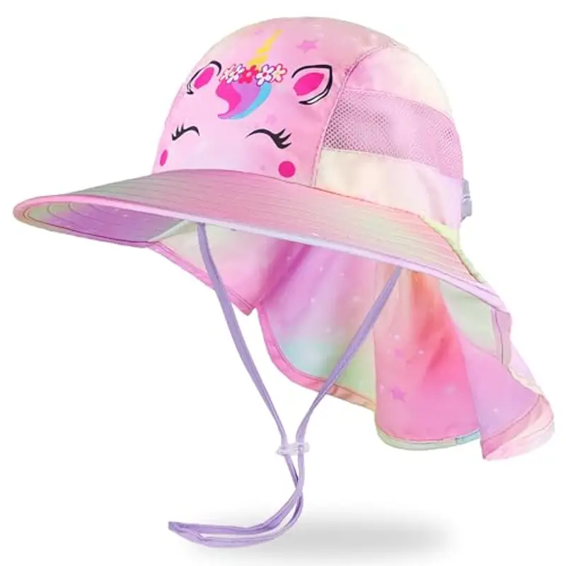 MHJY Cappellino Bambino Cappello Estivo Sole Bambini UPF 50+ Protezione Solare Bimba Berretti e Cappellini Mare per Bambina con Sottogola