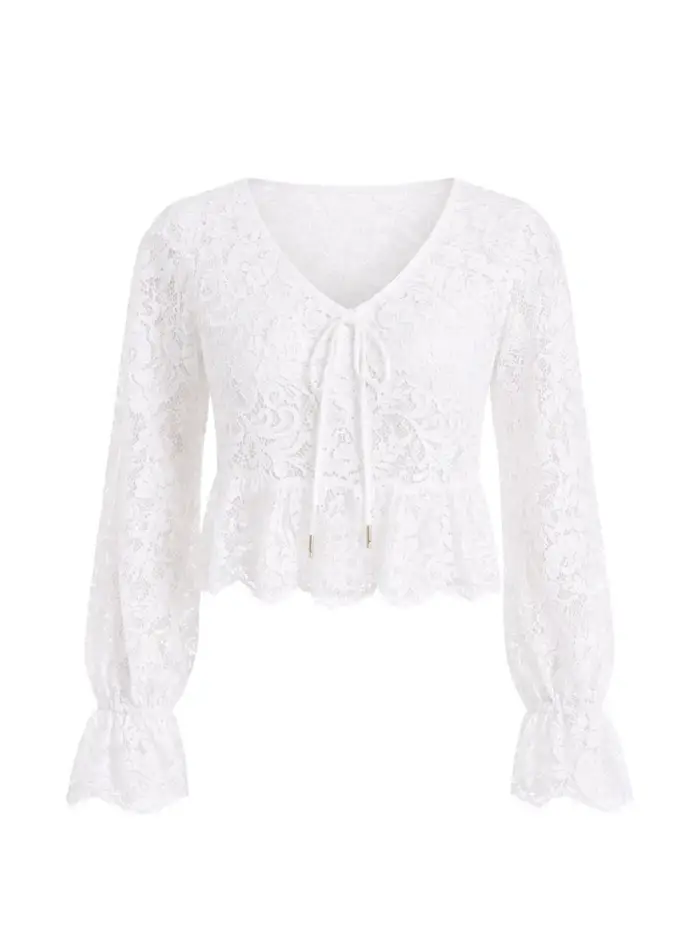 Michael Kors Blusa in pizzo con lacci