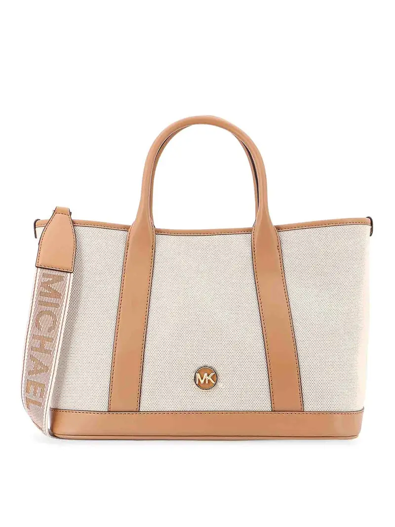 Michael Kors Borsa Luisa in tela e pelle Beige