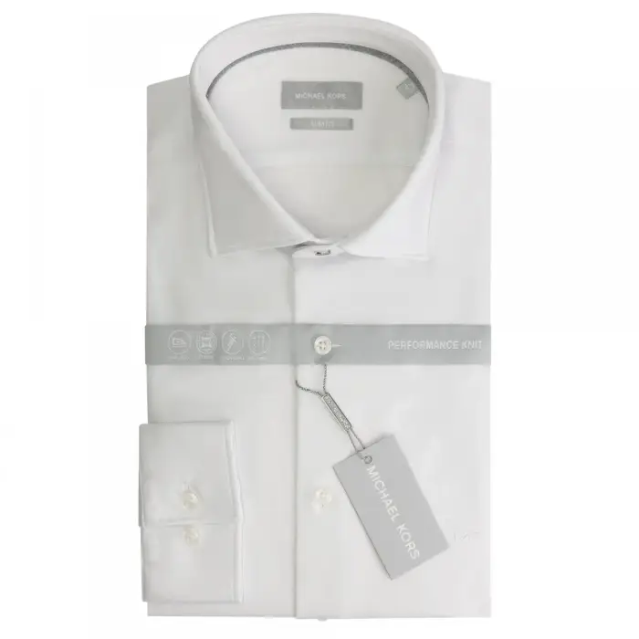 Camicia in maglia performance slim Michael Kors Blanc
