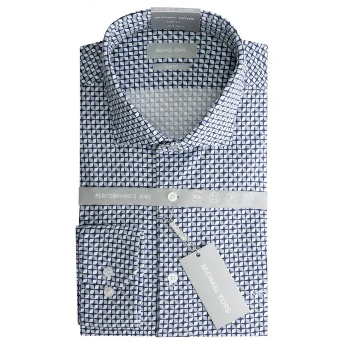 Camicia slim in maglia con stampa di stelle Michael Kors Bleu