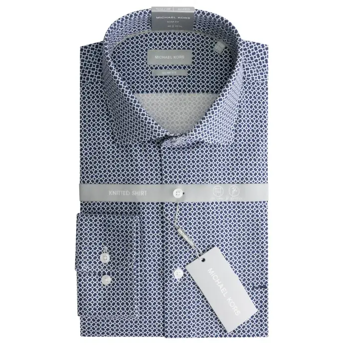 Camicia slim in maglia stampata Michael Kors Bleu