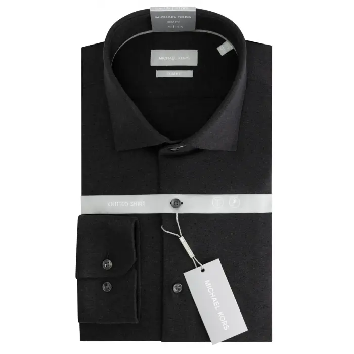 Camicia slim in piqué Michael Kors Solid Gris