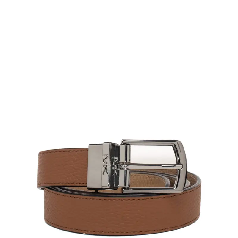 Michael Kors cintura da uomo reversibile in vera pelle marrone luggage
