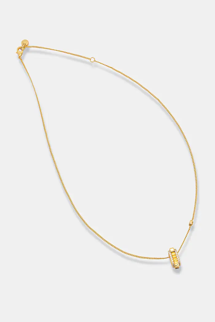 collana con ciondolo da donna placata oro zirconia