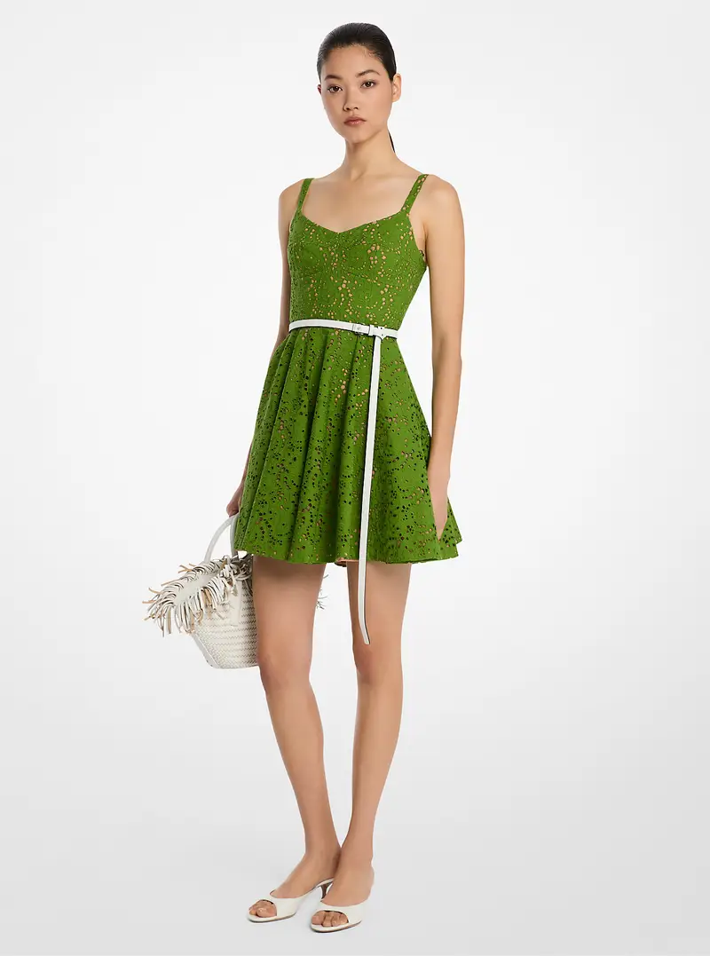 MICHAEL KORS COLLECTION MK Abito in cotone traforato - Verde - Michael Kors