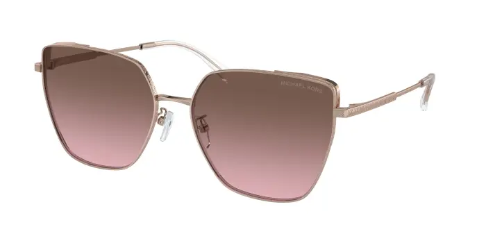 Michael Kors Donna MK1143D FUJI 11099T Occhiali da sole Metallo Rosa Marrone Cat Eye Normale Sfumato