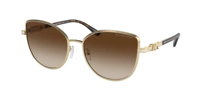Michael Kors Donna MK1144B CATALONIA 101413 Occhiali da sole Metallo Oro Marrone Cat Eye Normale Sfumato