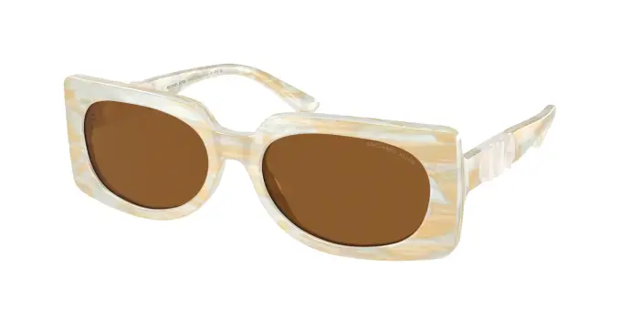 Michael Kors Donna MK2215 BORDEAUX 400173 Occhiali da sole Acetato Beige Marrone Squadrata Normale