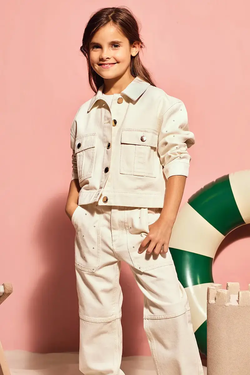 Michael Kors giacca jeans bambino/a colore beige R30293