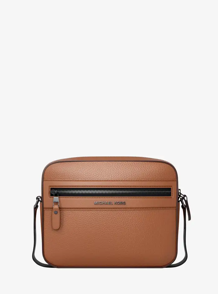 Michael Kors Mens MK Borsa a tracolla Jet Set in pelle martellata - Marrone - Michael Kors