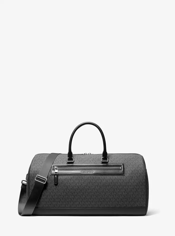 Michael Kors Mens MK Borsa da weekend Jet Set con stampa logo - Nero - Michael Kors