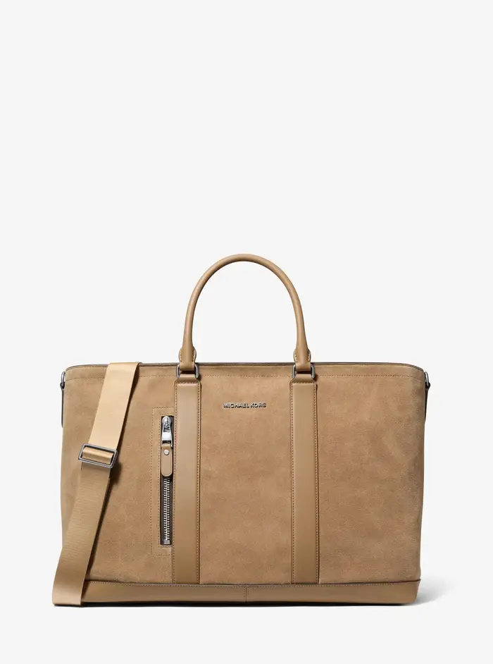 Michael Kors Mens MK Borsa tote Hudson in pelle scamosciata - Naturale - Michael Kors