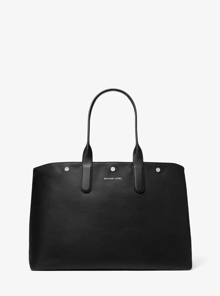Michael Kors Mens MK Borsa tote Hudson oversize in pelle - Nero - Michael Kors