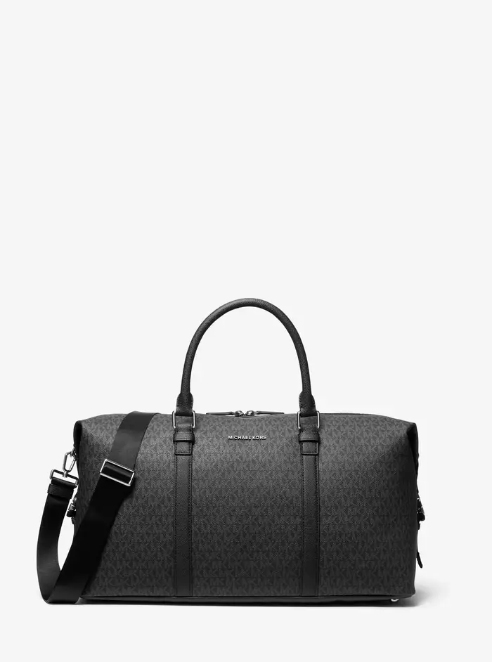 Michael Kors Mens MK Borsone Hudson con stampa logo - Nero - Michael Kors