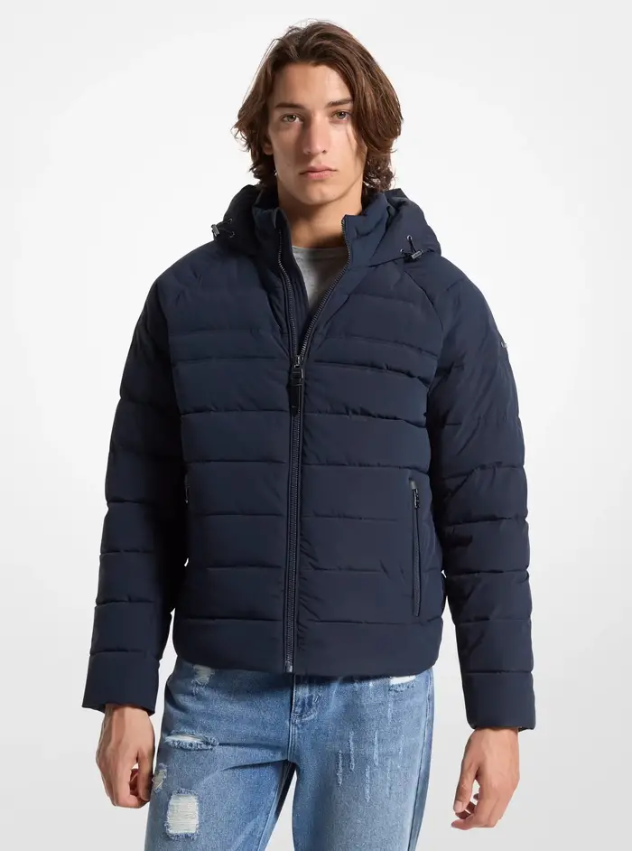 Michael Kors Mens MK Giacca Clarkston trapuntata ripiegabile con cappuccio - Blu - Michael Kors