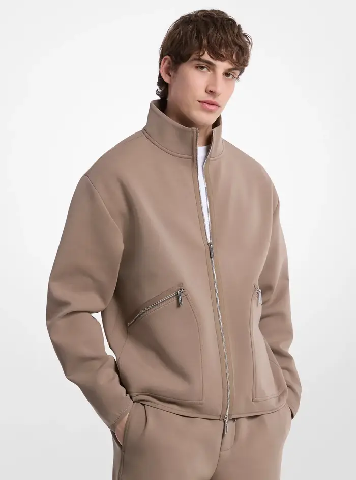 Michael Kors Mens MK Giacca in misto cotone con zip - Marrone - Michael Kors