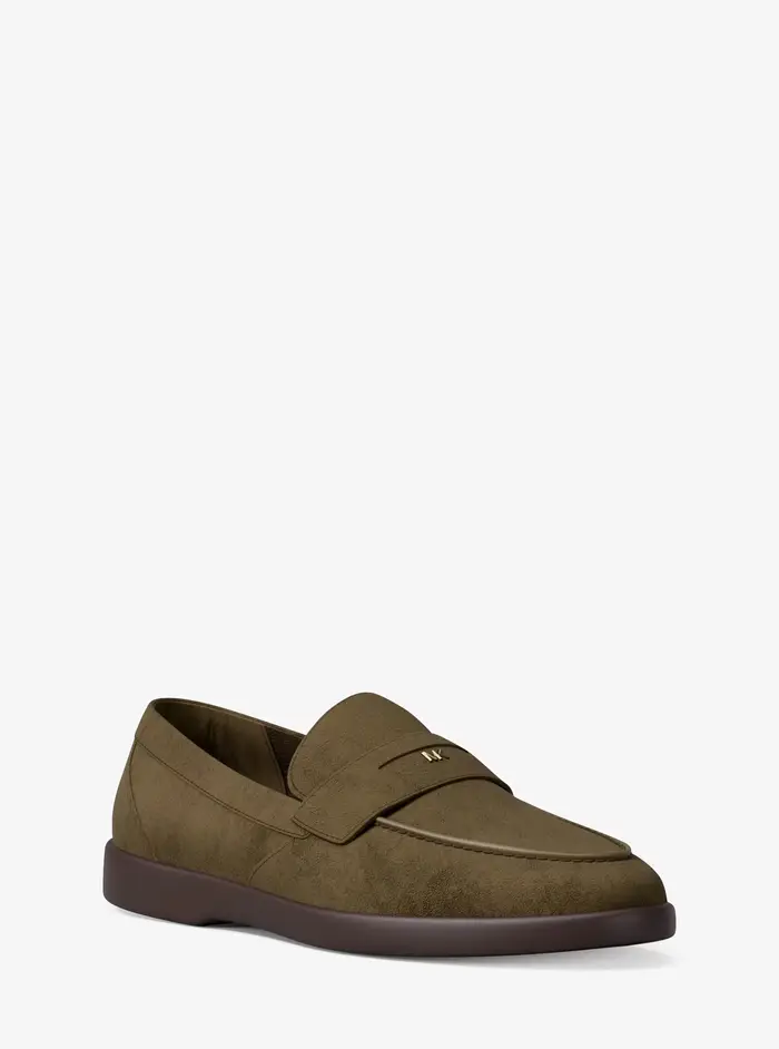 Michael Kors Mens MK Loafer Wesley in pelle scamosciata - Verde - Michael Kors
