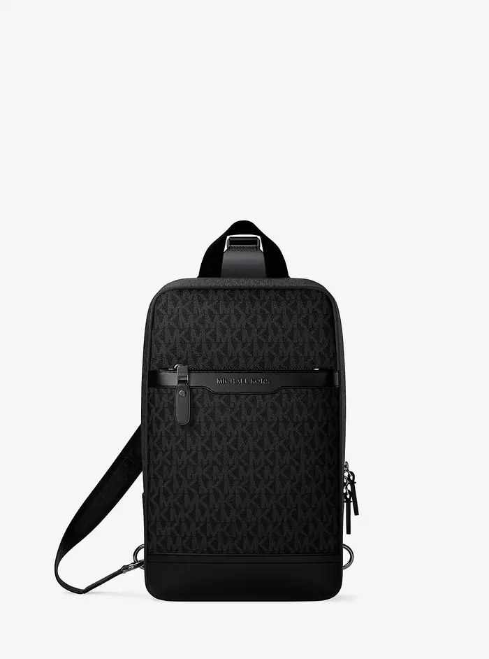 Michael Kors Mens MK Monospalla da viaggio Hudson con logo - Nero - Michael Kors