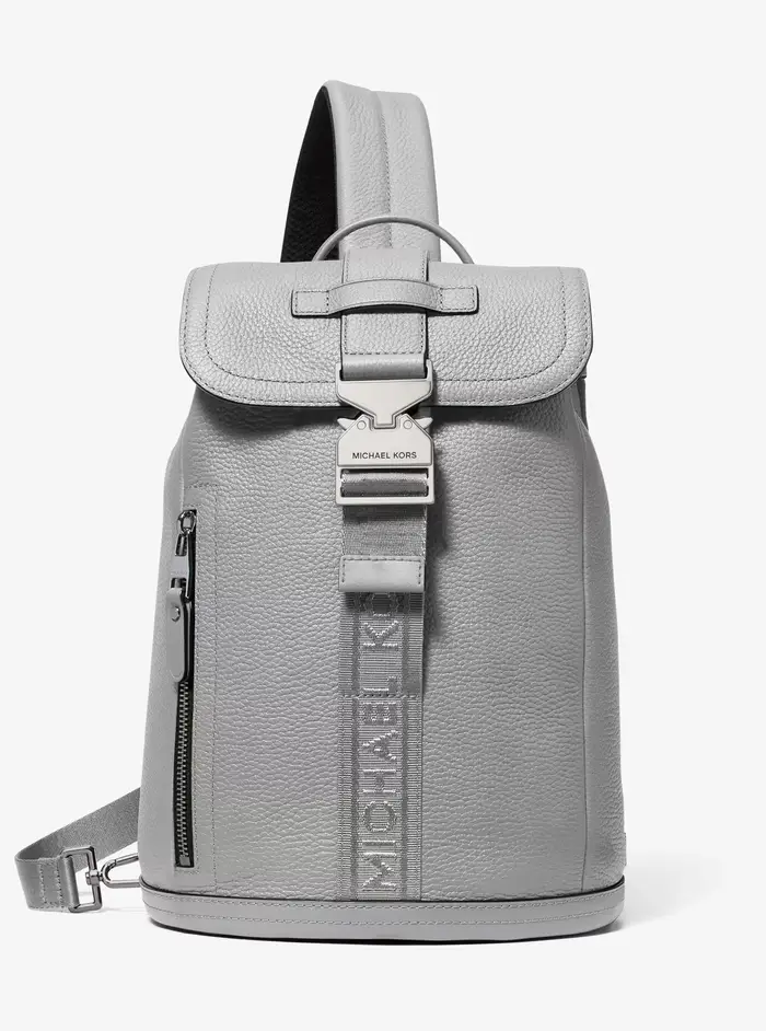 Michael Kors Mens MK Monospalla stile aviatore Hudson in pelle - Grigio - Michael Kors
