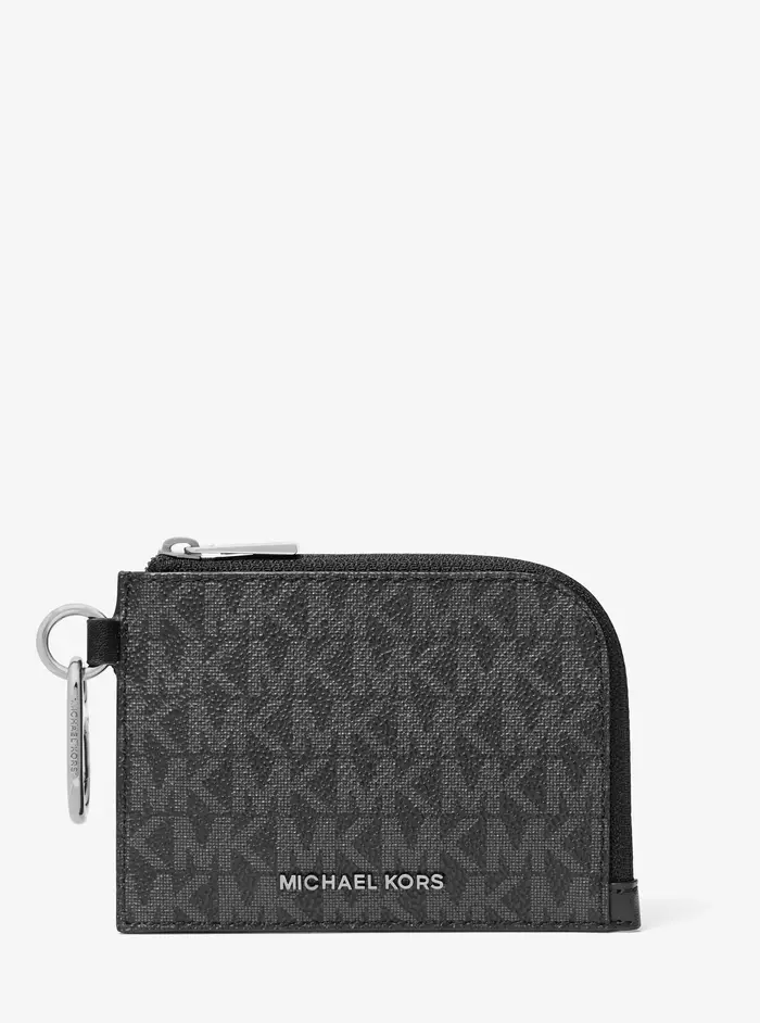 Michael Kors Mens MK Pochette Hudson con zip e stampa logo - Nero - Michael Kors