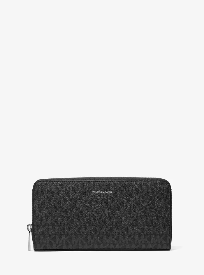 Michael Kors Mens MK Portafoglio zip-around Greyson con logo - Nero - Michael Kors