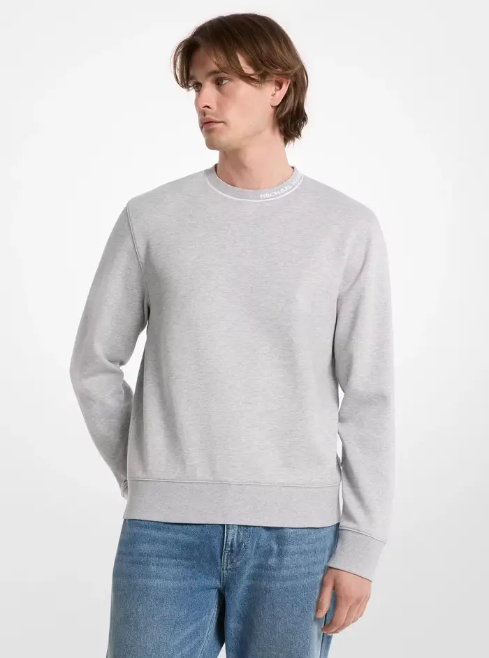 Michael Kors Mens MK Pullover in misto cotone con logo - Marrone - Michael Kors